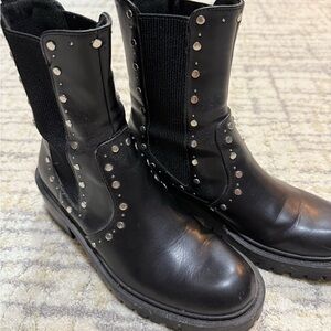 Zara Black Studded Combat Boots